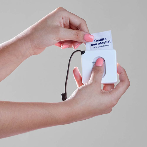 ESTUCHE CON ASA DE SILICON PADS DE ALCOHOL      