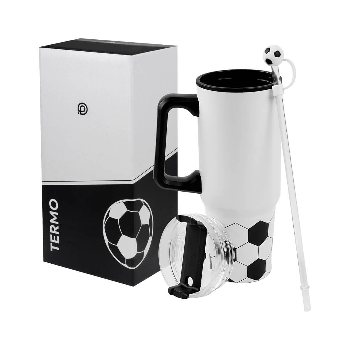 TERMO SOCCER BLANCO Y NEGRO