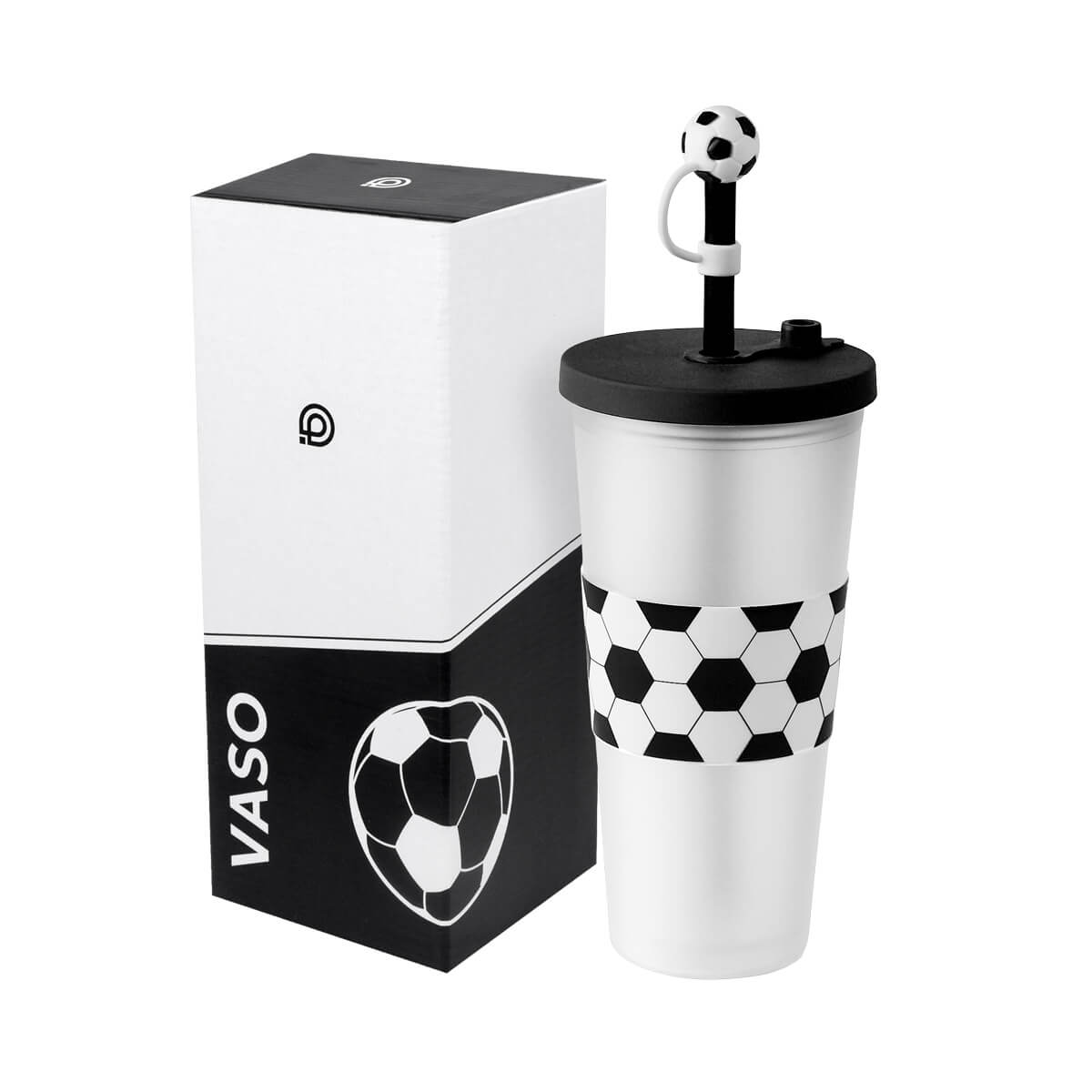 VASO SOCCER BLANCO Y NEGRO