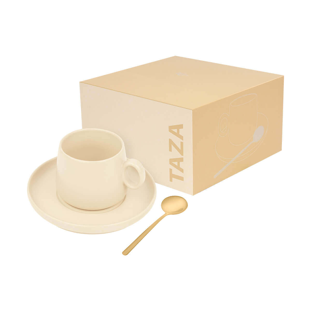 SET DE TAZA ZAPHIR HUESO